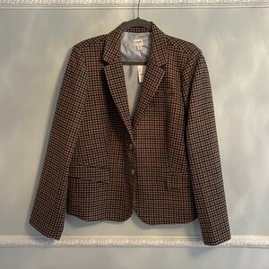 J Crew Herringbone plaid blazer 18 NWT